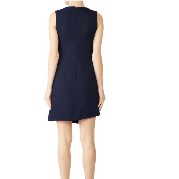 Osman Sleeveless Wrap Asymmetrical Gathered Midi Dress in Black Size: 6 - Picture 2 of 12